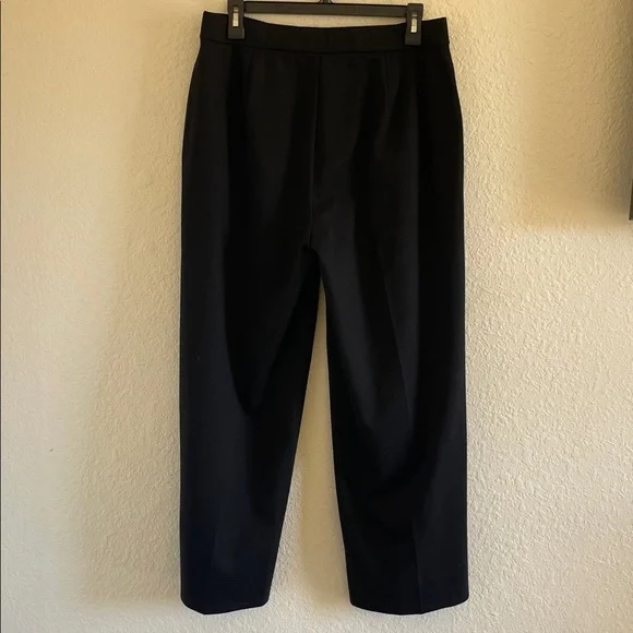 Eileen Fisher Double Knit Wide Leg Pull-On Ankle Pants Black size M - Picture 4 of 7